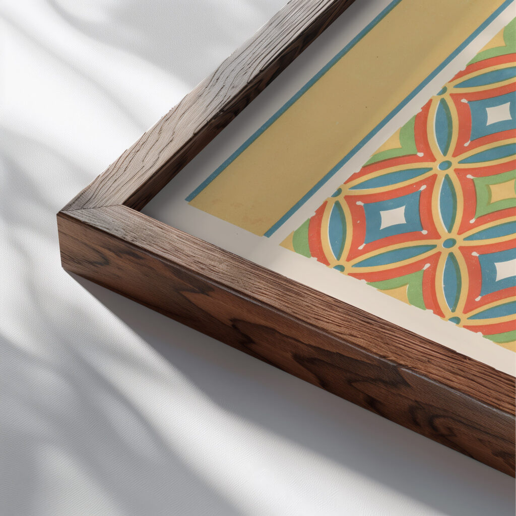 29. Plafond du Tombeau Damenemhat n° 82 1911 Gustave Jequier close up dark wood mockup