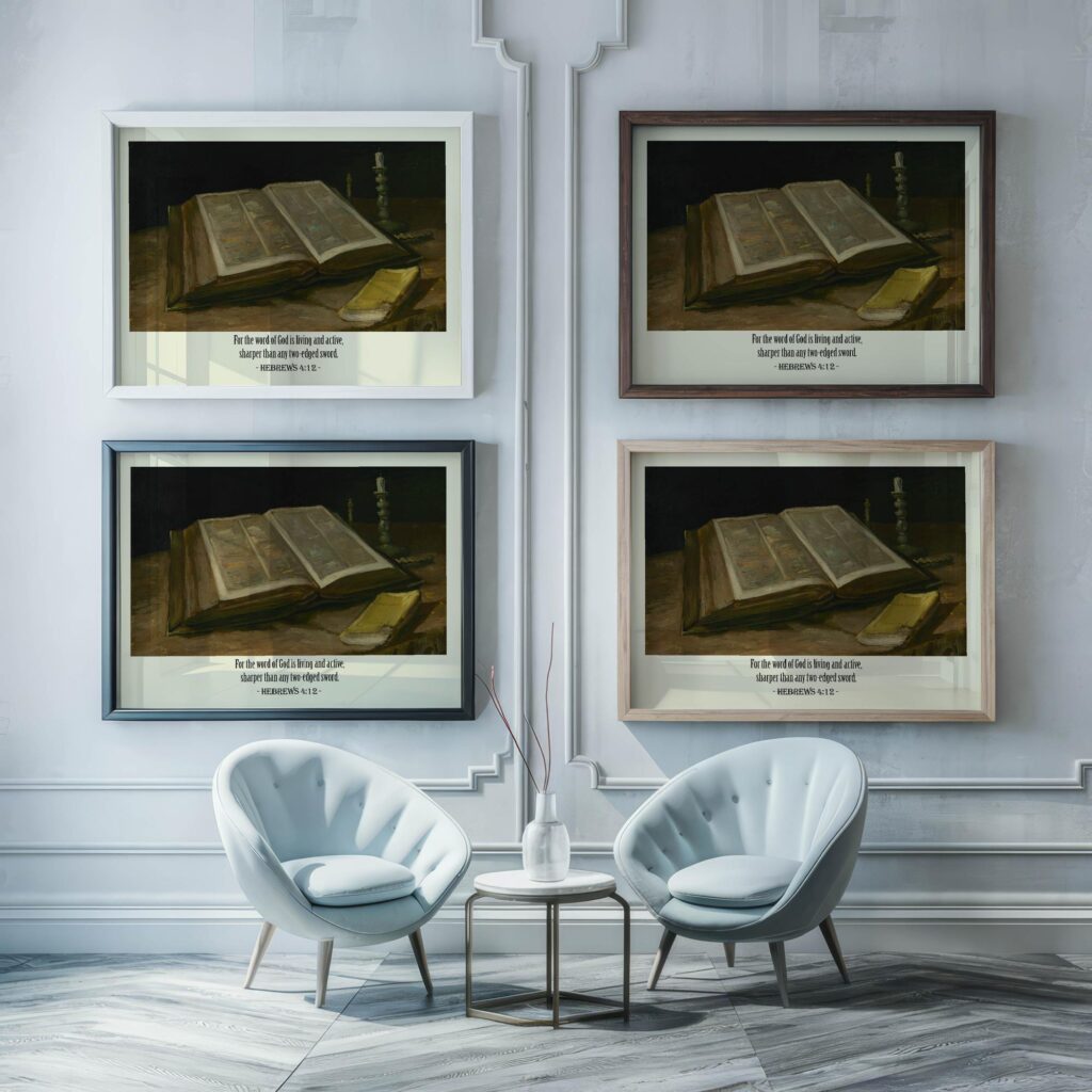30 Hebrews 4 12 framed posters mockup