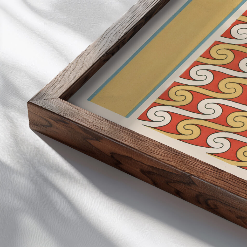 30. Plafond du Tombeau Damenemhat n° 82 1911 Gustave Jequier close up dark wood mockup