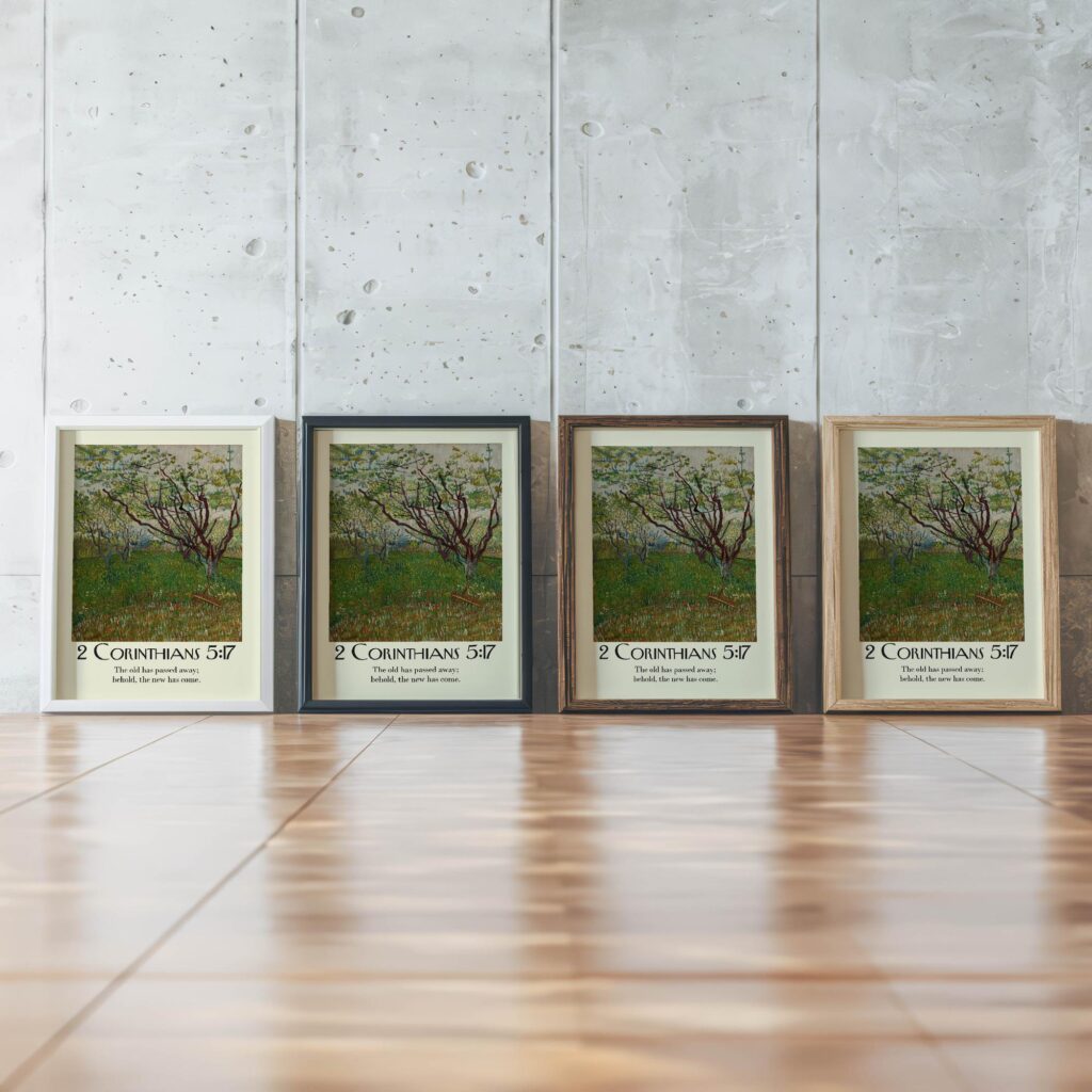 31 2 Corinthians 5 17 framed posters mockup