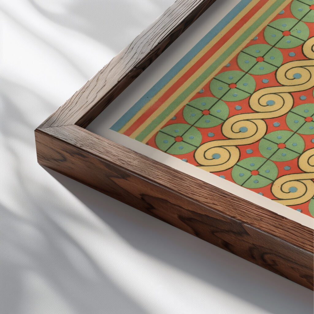 32. Plafond du Tombeau de Pa Nehasi Drah Aboul Negga 1911 Gustave Jequier close up dark wood mockup