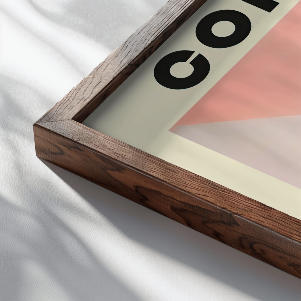34 cofee bauhaus 3x4 close up dark wood mockup