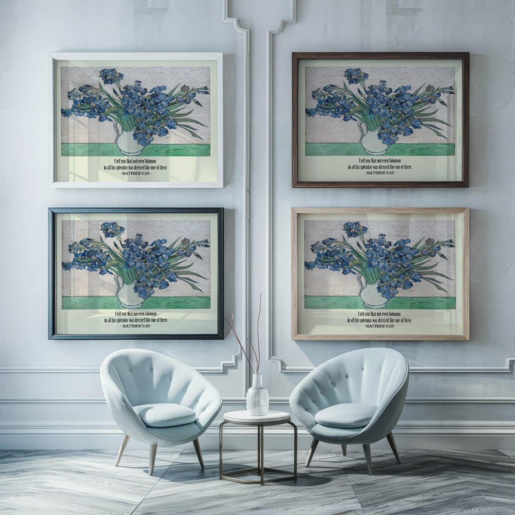 36 Matthew 6 28 framed posters mockup