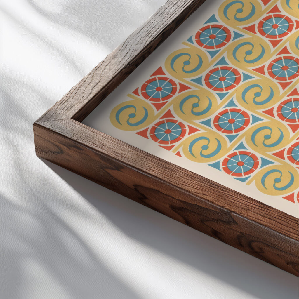 36. Plafond du Tombeau Damenheb n° 90 1911 Gustave Jequier close up dark wood mockup