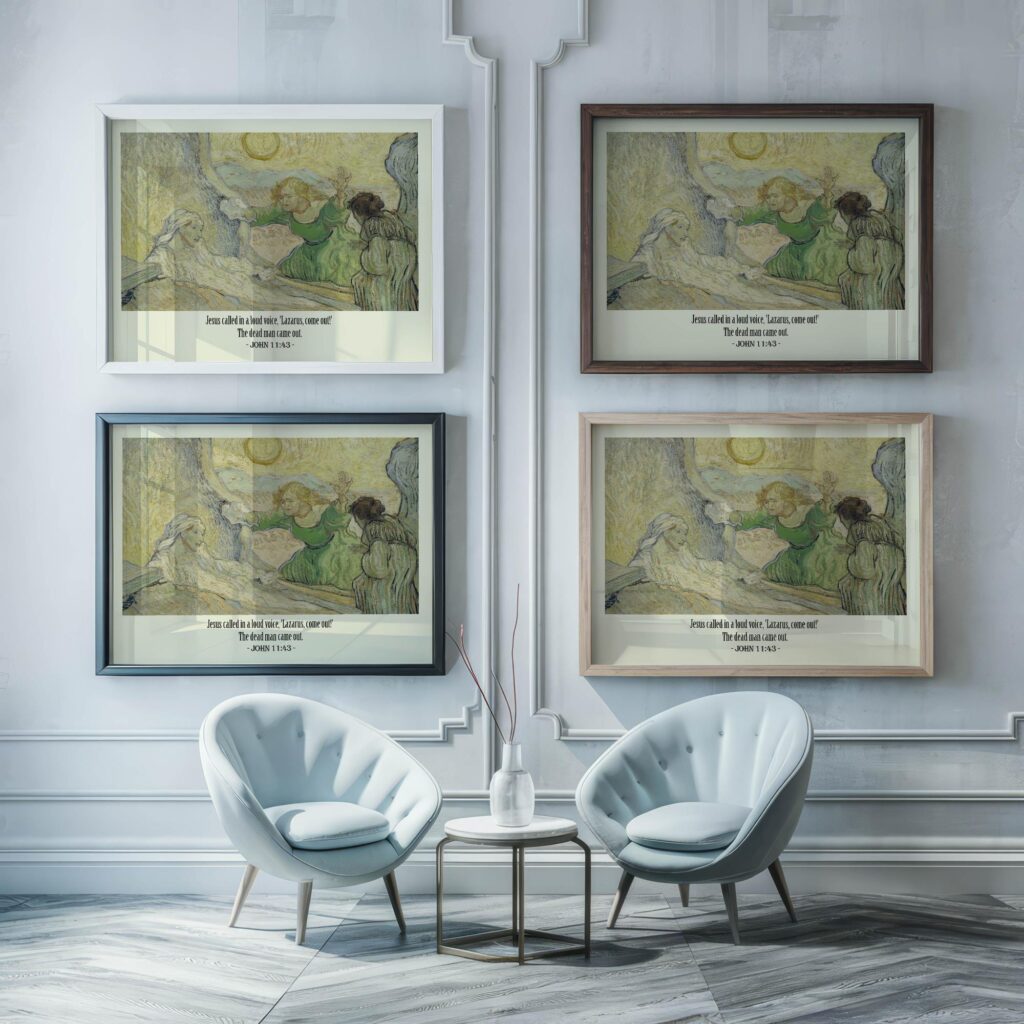 37 John 11 43 framed posters mockup