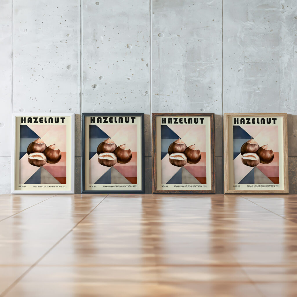40 hazelnut 3x4 framed posters mockup