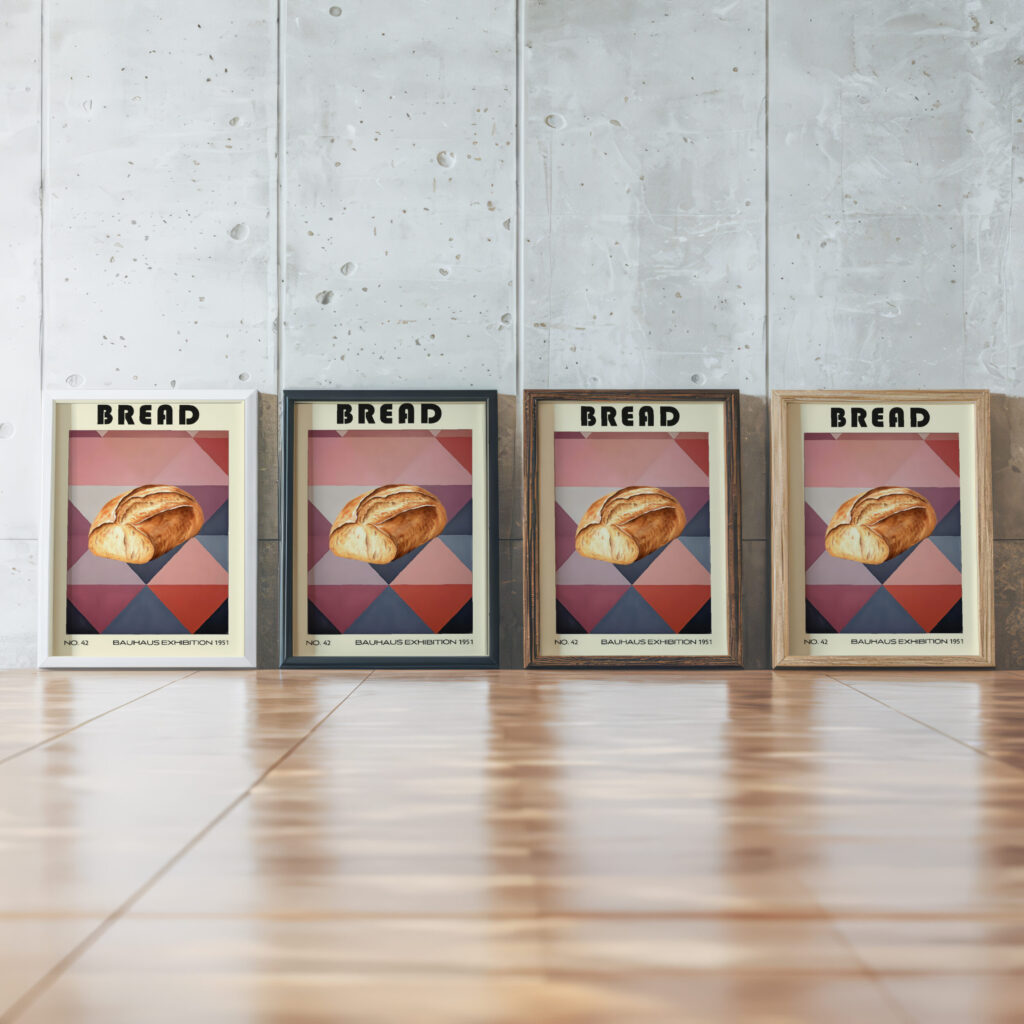42 bread bauhaus 3x4 framed posters mockup