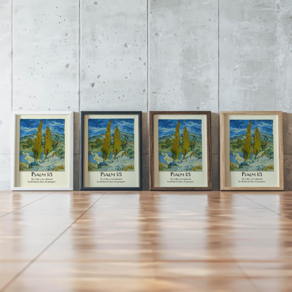 43 Psalm 1 3 framed posters mockup