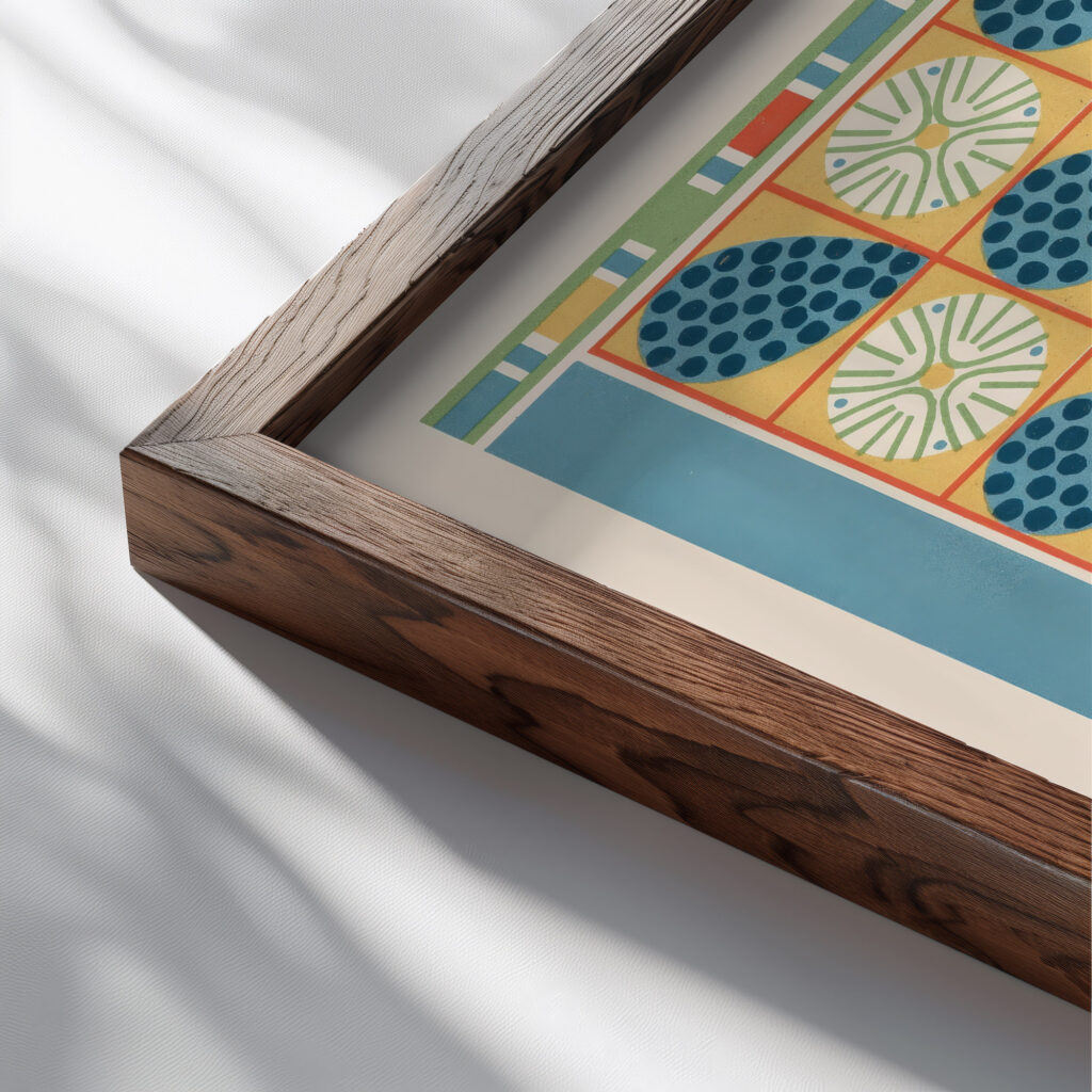 45. Plafond du Tombeau de Nesi pa Noferher n° 68 1911 Gustave Jequier close up dark wood mockup