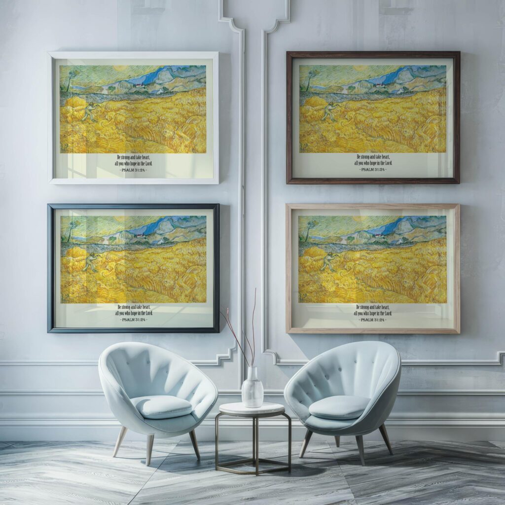 48 Psalm 31 24 framed posters mockup
