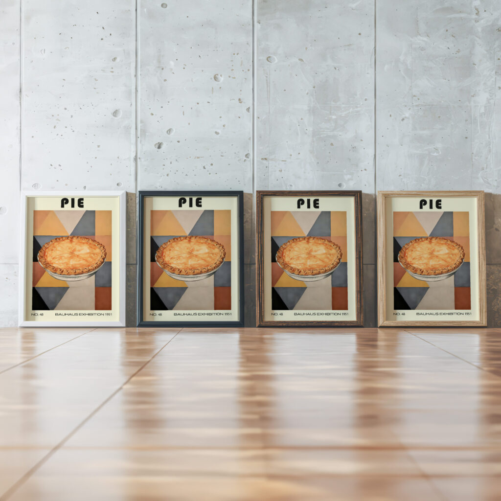 48 pie bauhaus 3x4 framed posters mockup