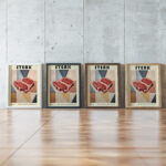 49 steak bauhaus 3x4 framed posters mockup