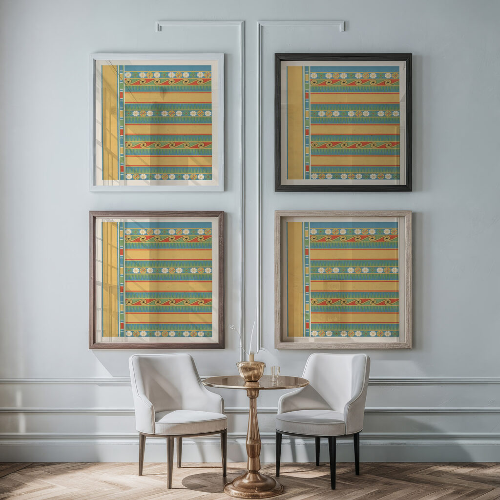 49. Plafond du Tombeau de Nesi pa Noferher n° 68 1911 Gustave Jequier framed posters mockup