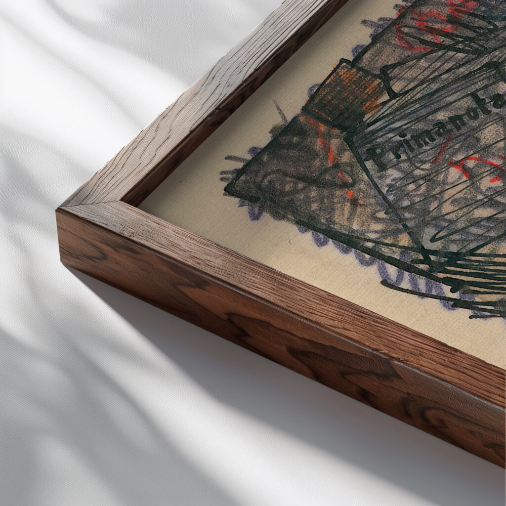 5 Uhr around 1921 Karl Wiener close up dark wood mockup