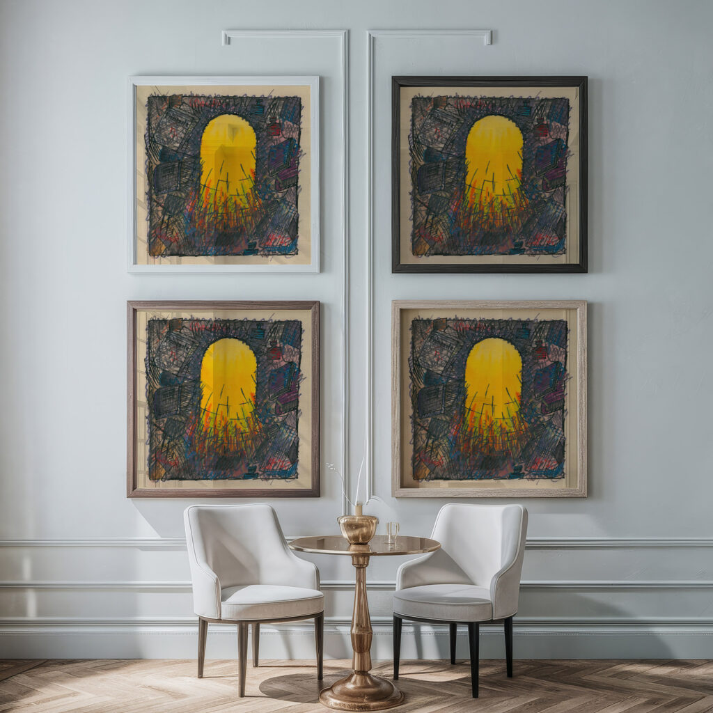 5 Uhr around 1921 Karl Wiener framed posters mockup