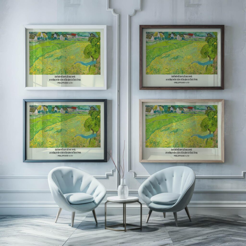 50 Philippians 4 19 framed posters mockup