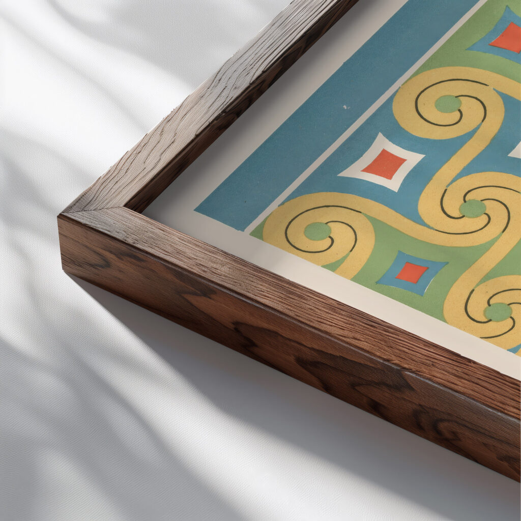 51. Plafond du Tombeau de Nesi pa Noferher n° 68 1911 Gustave Jequier close up dark wood mockup