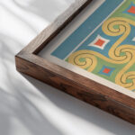 51. Plafond du Tombeau de Nesi pa Noferher n° 68 1911 Gustave Jequier close up dark wood mockup