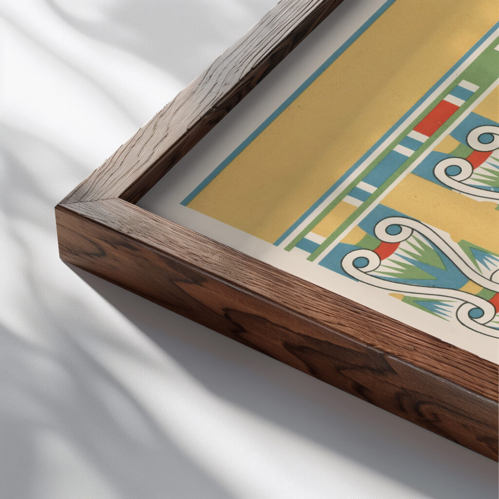 52. Plafond du Tombeau De Nesi pa Noferher n° 58 1911 Gustave Jequier close up dark wood mockup