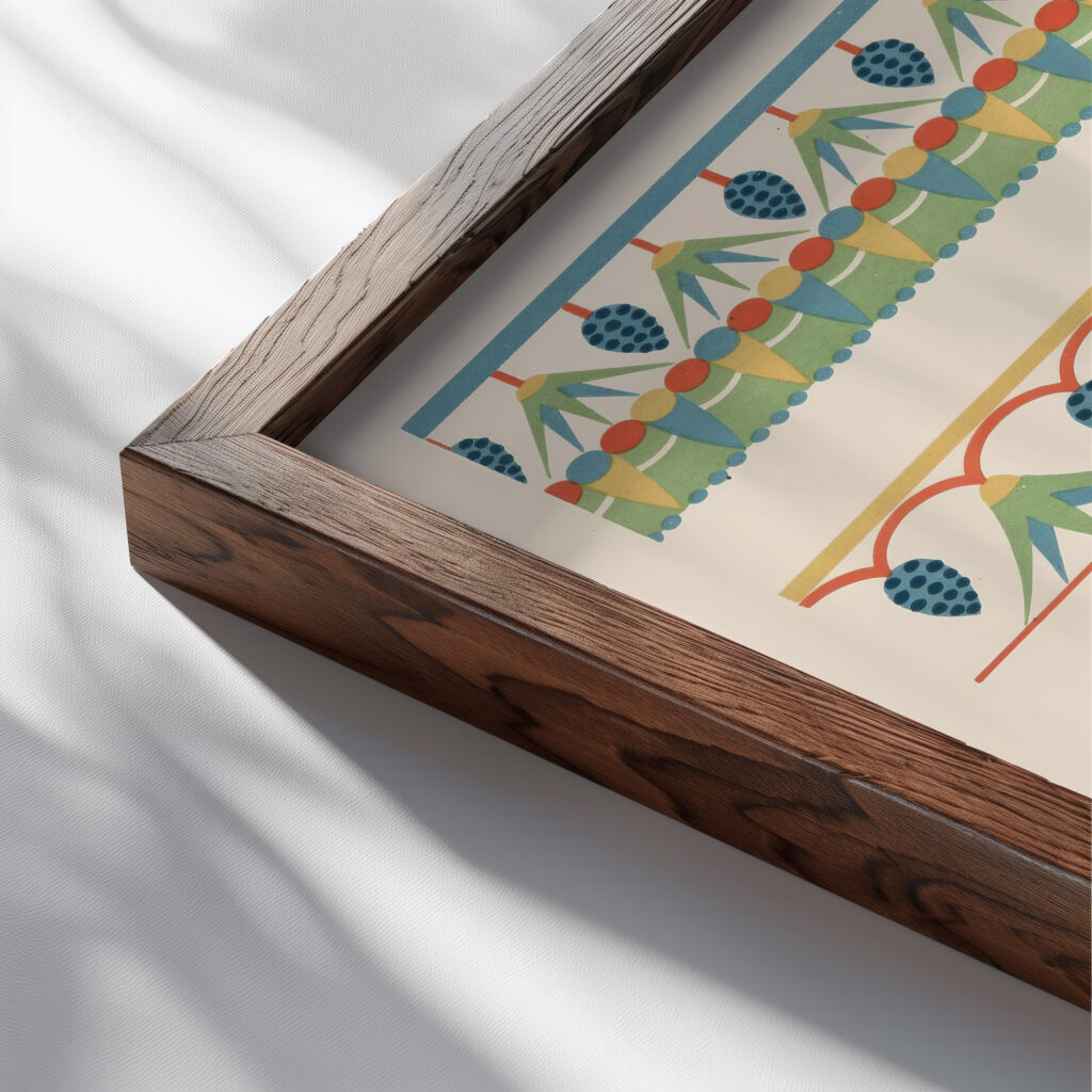 53. Frise Du Tombeau D Amenheb n° 90… 1911 Gustave Jequier close up dark wood mockup