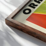 9 orange bauhaus 3x4 close up dark wood mockup