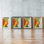 9 orange bauhaus 3x4 framed posters mockup