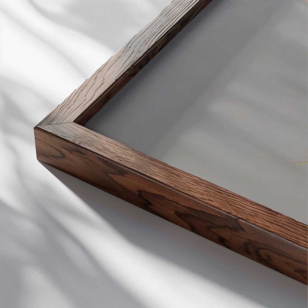 A 18 1927 Laszlo Moholy Nagy close up dark wood mockup