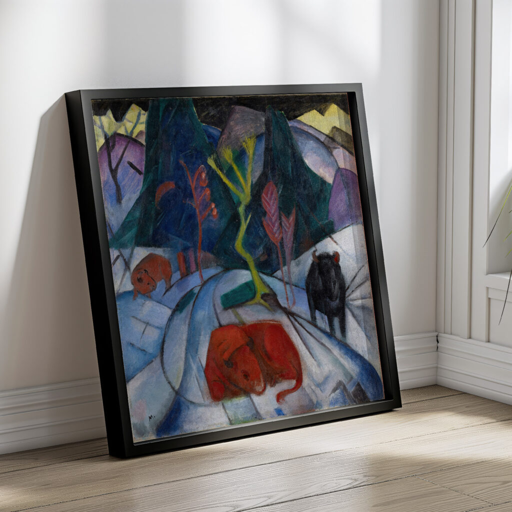 A Bison in Winter The Red Bison 1913 Franz Marc 4 mockup