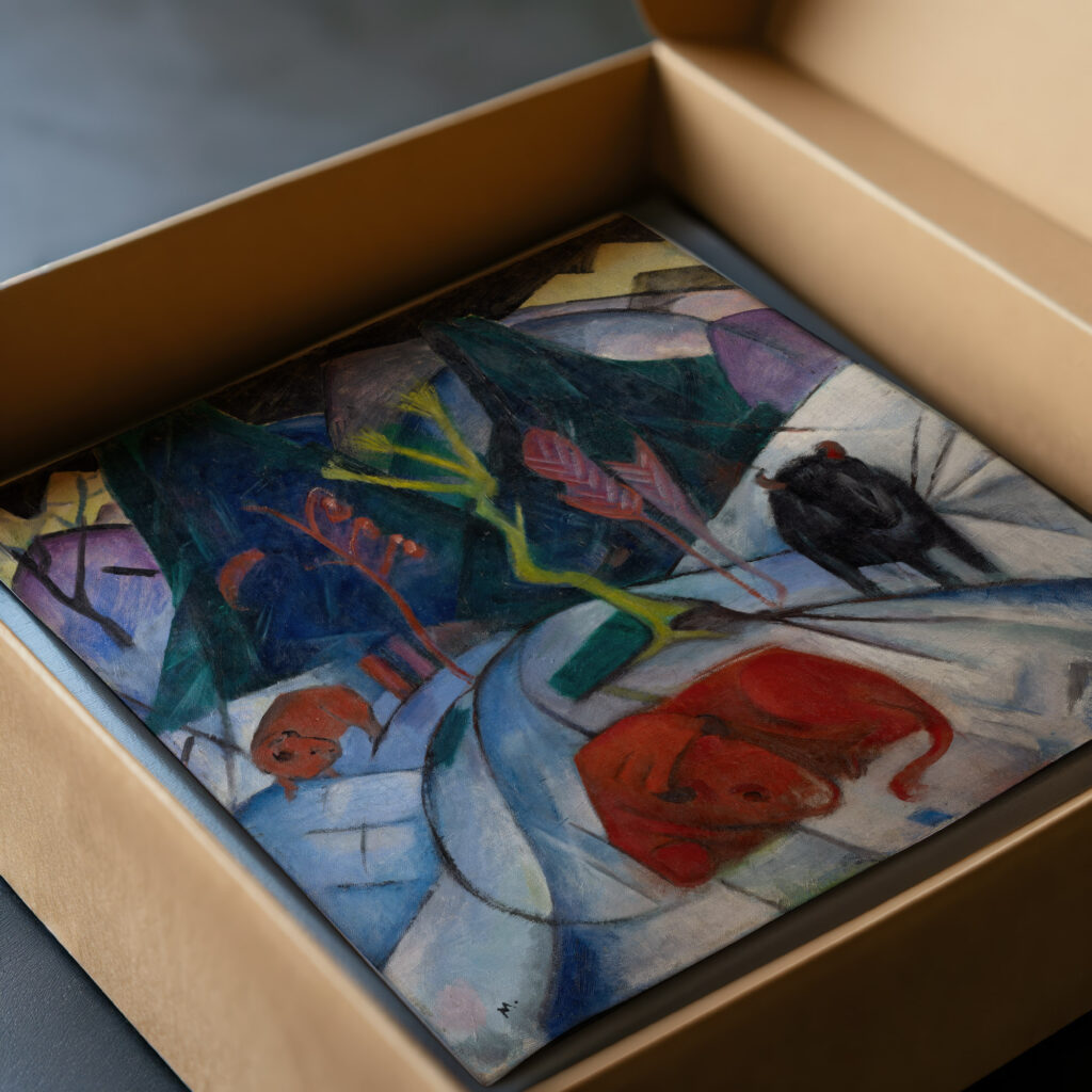 A Bison in Winter The Red Bison 1913 Franz Marc video mockup