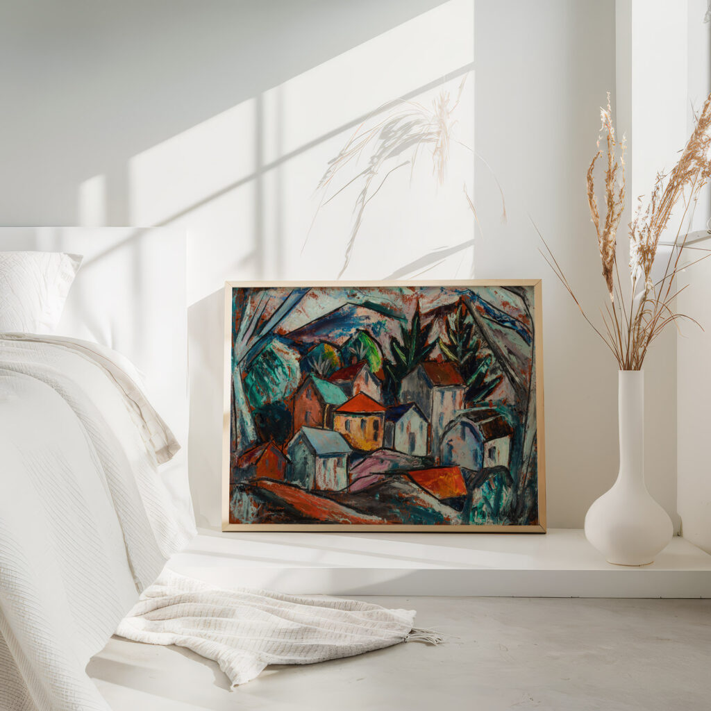 A Hillside Village circa 1914 Bror Julius Olsson Nordfeldt 4 mockup