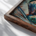 A Hillside Village circa 1914 Bror Julius Olsson Nordfeldt close up dark wood mockup