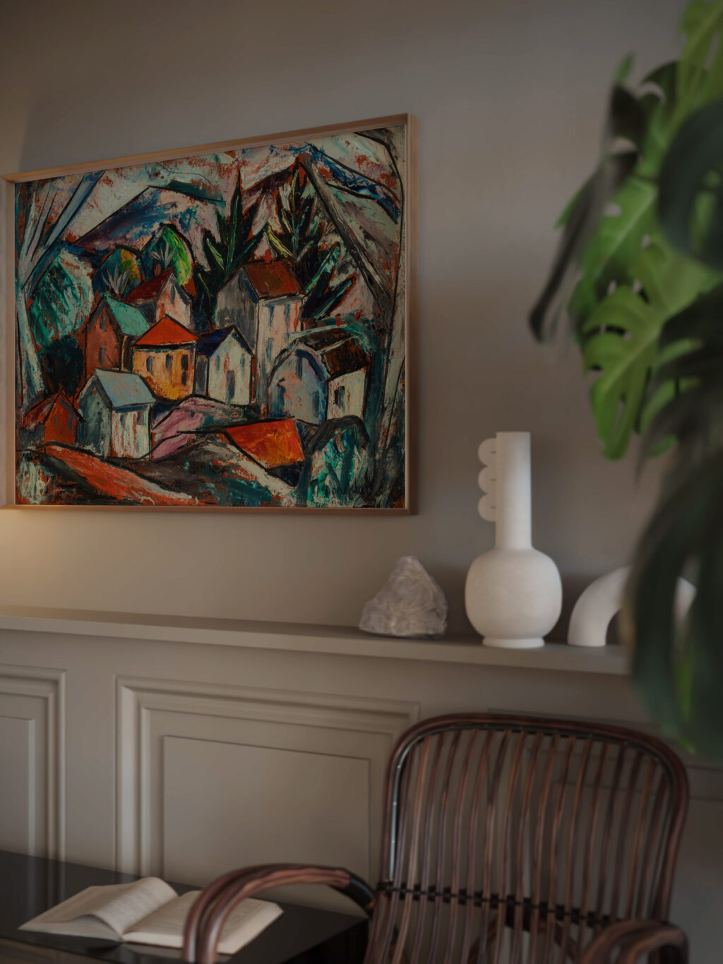 A Hillside Village circa 1914 Bror Julius Olsson Nordfeldt video mockup