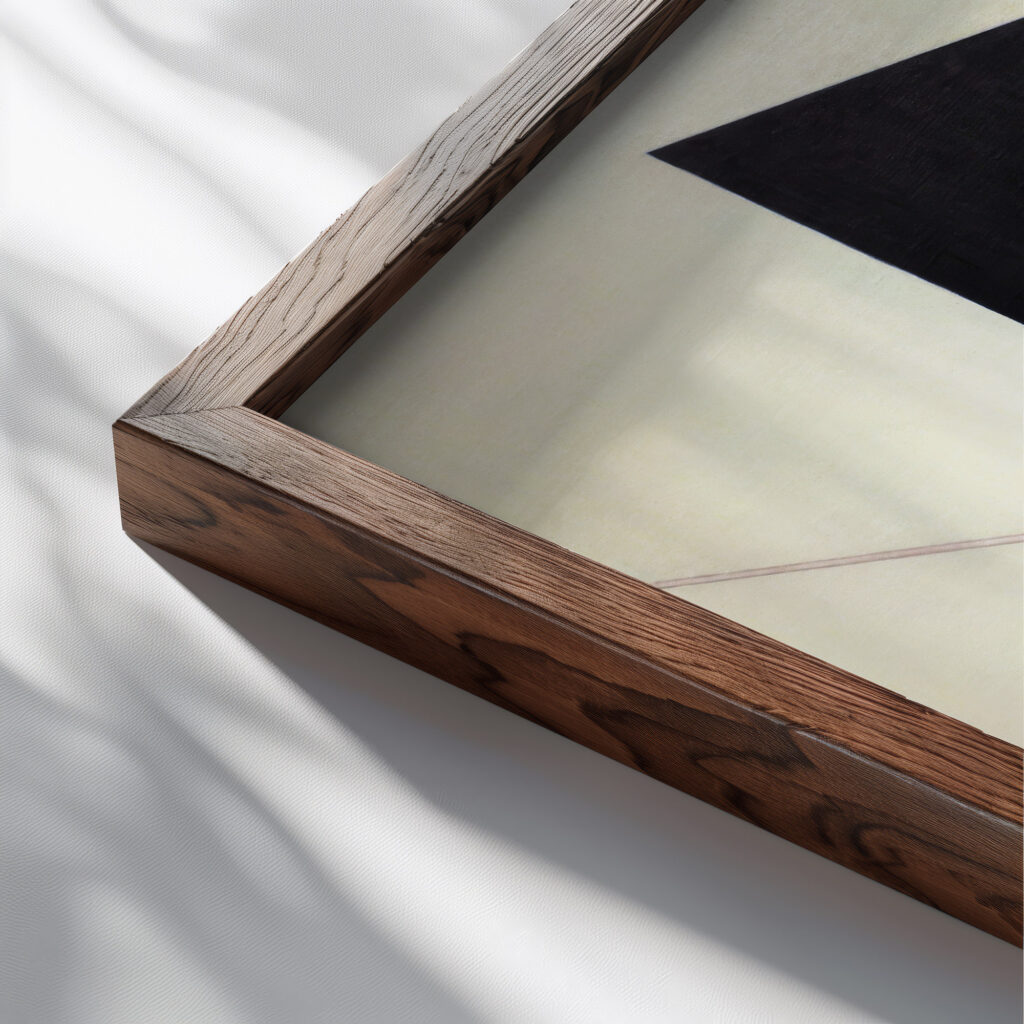 A IX 1923 Laszlo Moholy Nagy close up dark wood mockup