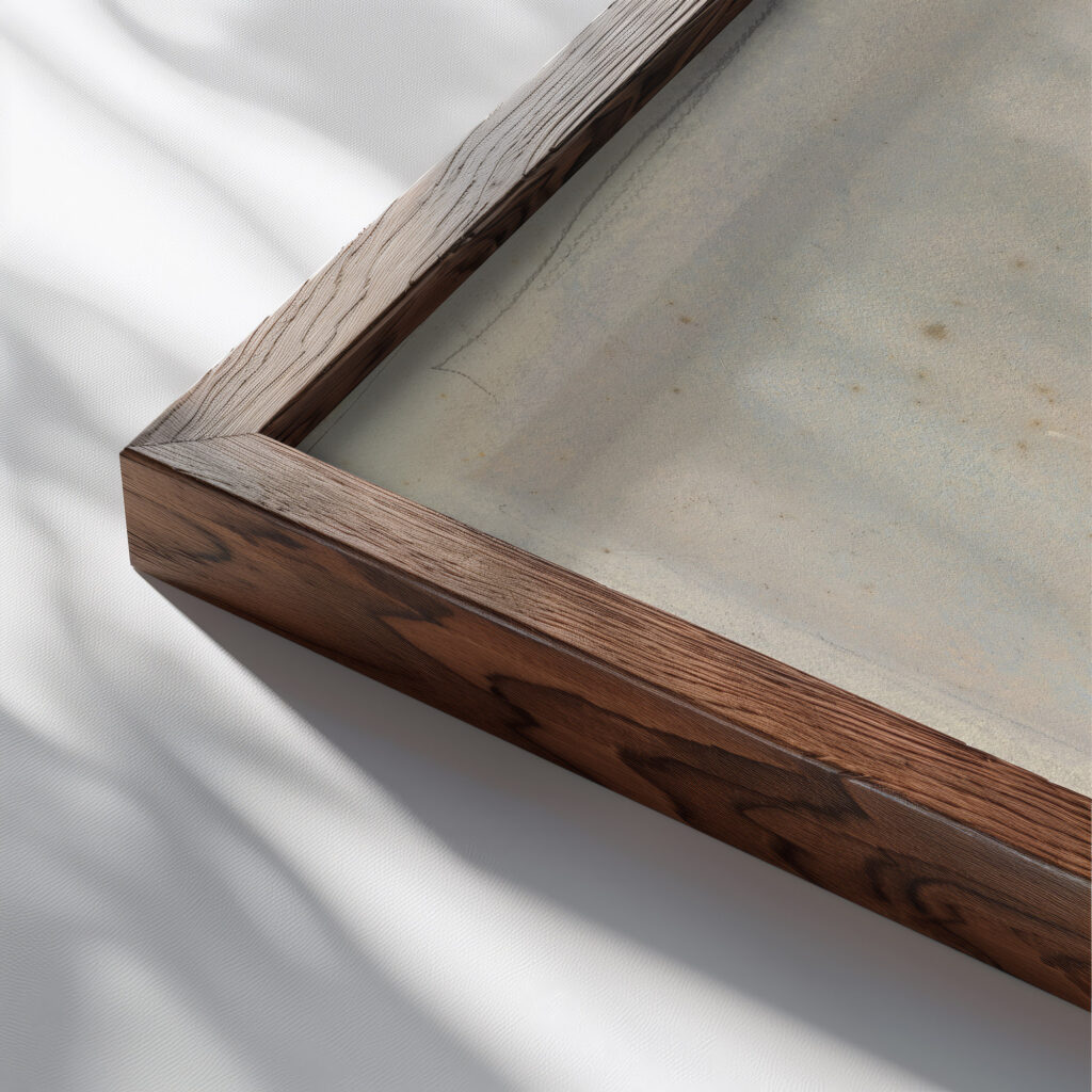 A Sailing Ship near Shore Hercules Brabazon Brabazon close up dark wood mockup