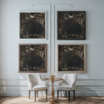 A Shepherd and his Flock under the Moon and Stars ca. 1827 Samuel Palmer framed posters mockup