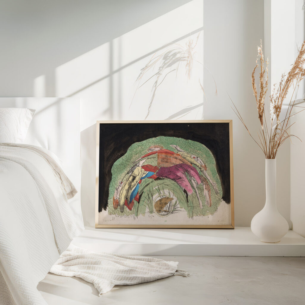 A Woman Carrying Two Children in a Basket with a Musician c. 1747 Giovanni Francesco Costa 4 mockup