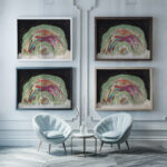 A Woman Carrying Two Children in a Basket with a Musician c. 1747 Giovanni Francesco Costa framed posters mockup