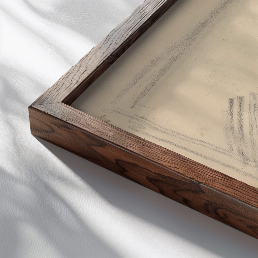 A study of a seated figure of a man 1880–1890 Ladislav Mednyanszky close up dark wood mockup