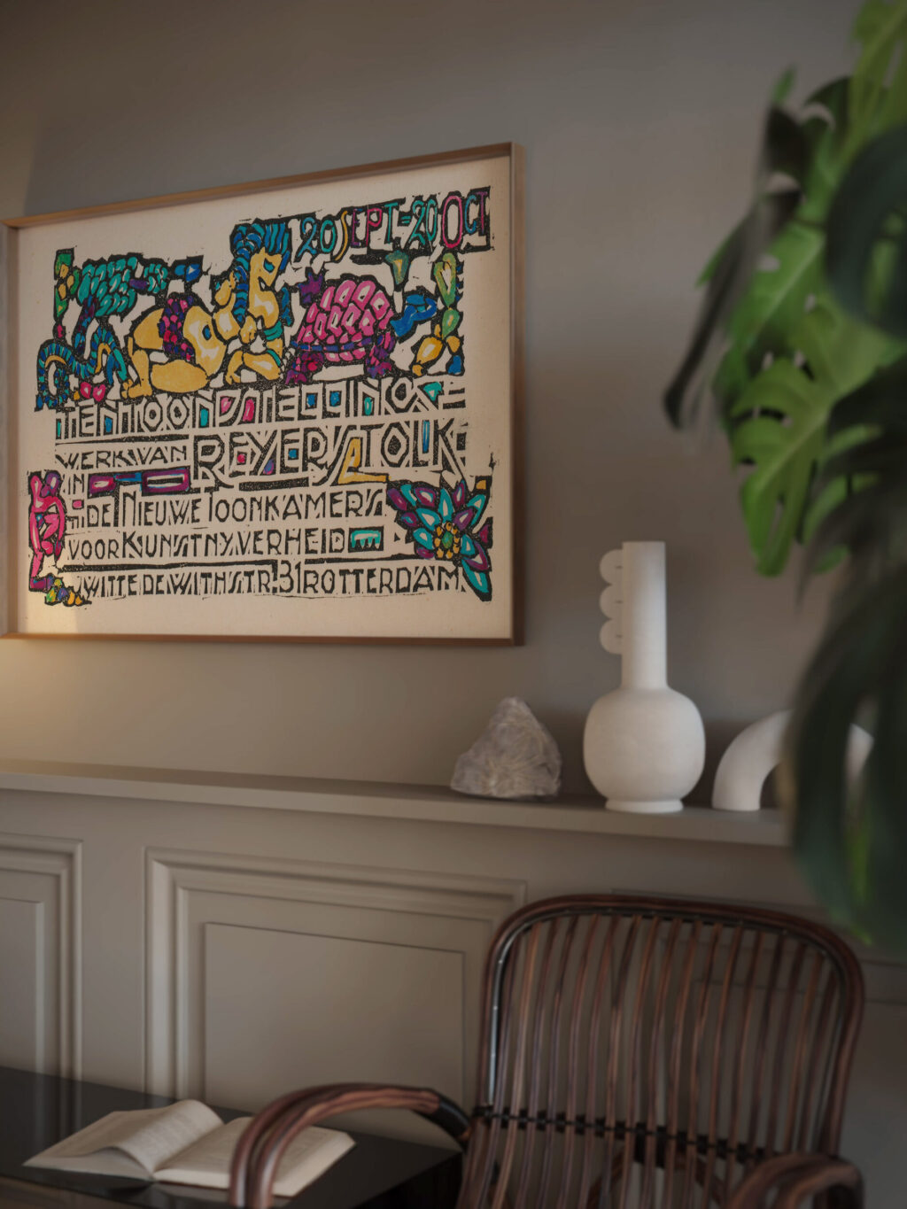 Aankondiging van een tentoonstelling van Reijer Stolk in Rotterdam 1906 Reijer Stolk video mockup