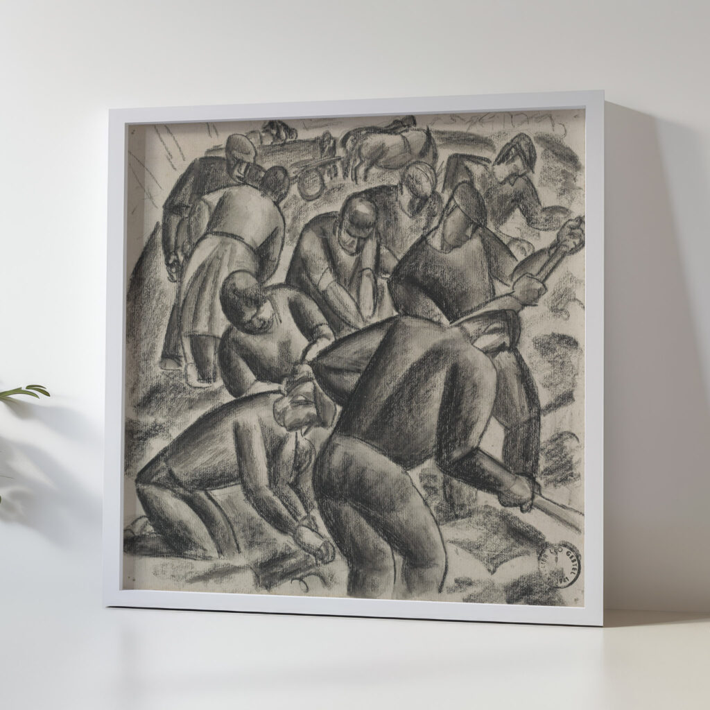 Aardappelrooiers aan het werk op het land 1927 Leo Gestel 5 mockup