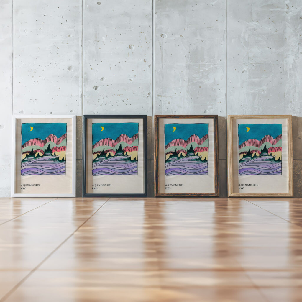 Abendnebel around 1921 Karl Wiener framed posters mockup