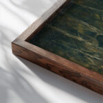 Abgesessene Kurassiere 1875 Wilhelm Trubner close up dark wood mockup