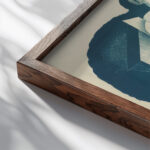 Abstract 19th century After Auguste Rodin 1 close up dark wood mockup