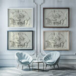 Abstract 19th century After Auguste Rodin 2 framed posters mockup