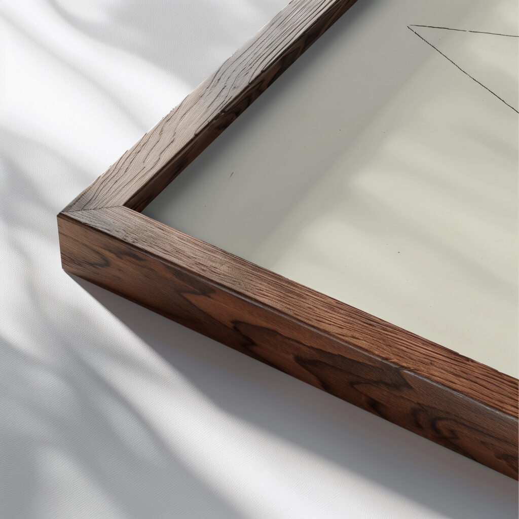 Abstract 19th century After Auguste Rodin close up dark wood mockup