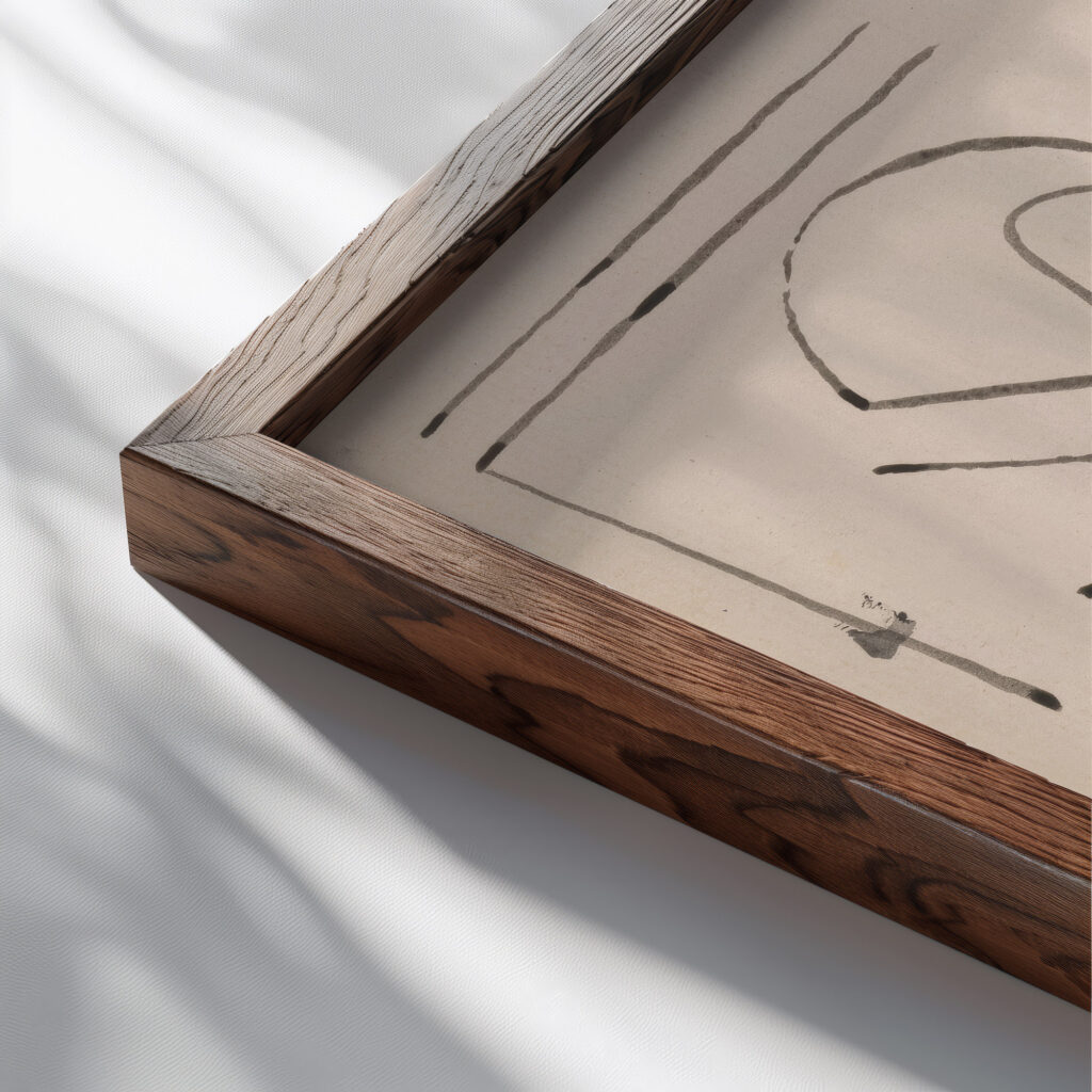 Abstract Figure Composition 1910 1915 Henri Gaudier Brzeska close up dark wood mockup