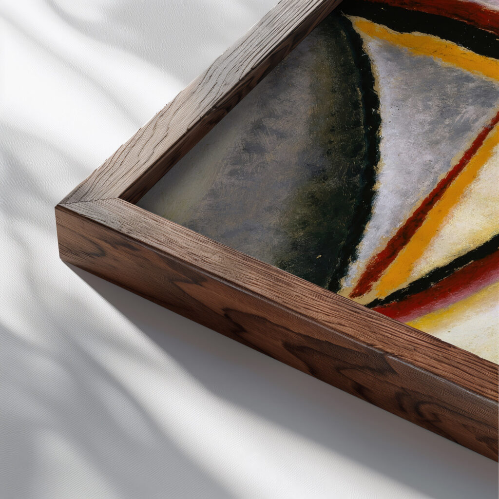 Abstract Head Constructive Head 1930 Alexej von Jawlensky close up dark wood mockup