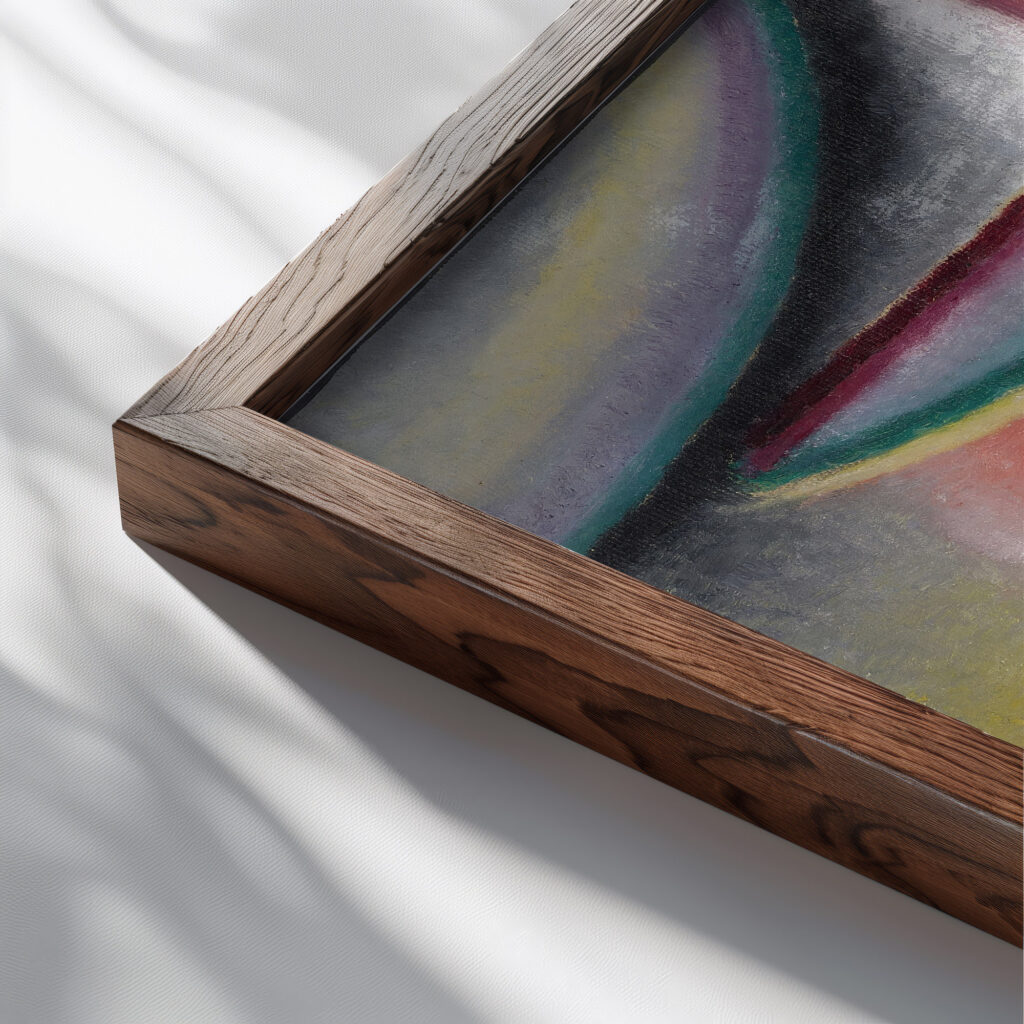 Abstract Head Mysterium 1925 Alexej von Jawlensky close up dark wood mockup