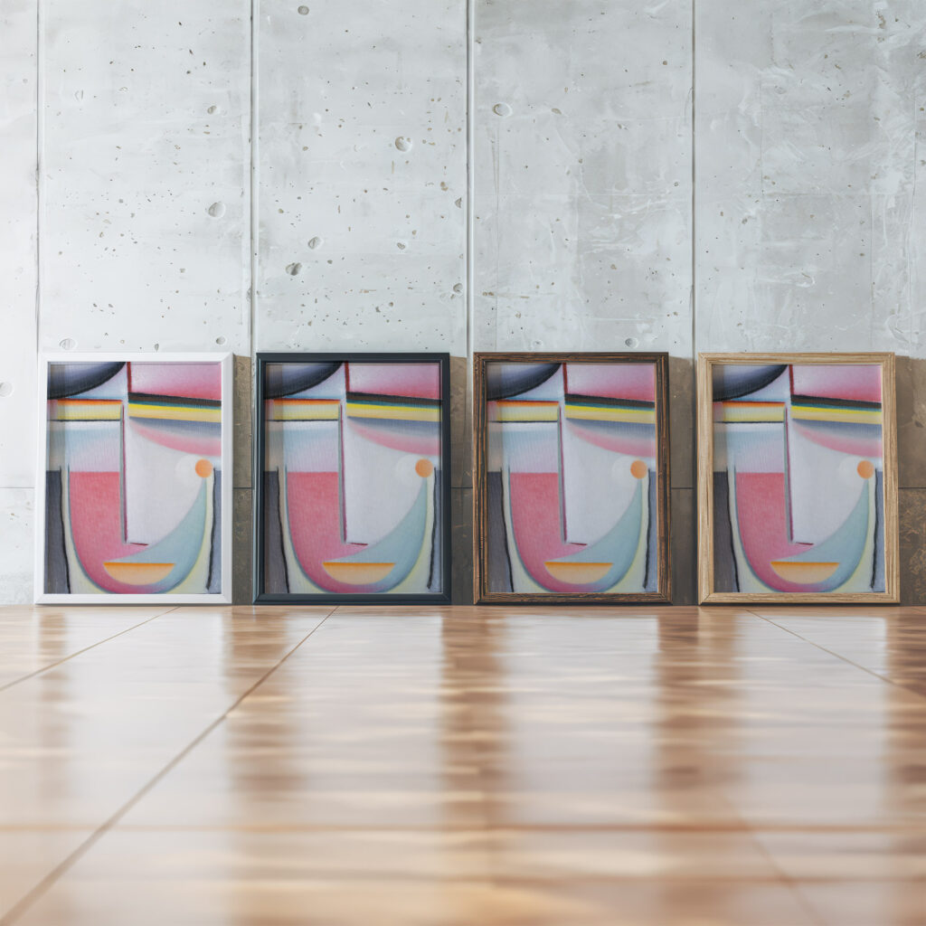Abstract Head Symphony in Pink 1929 Alexej von Jawlensky framed posters mockup