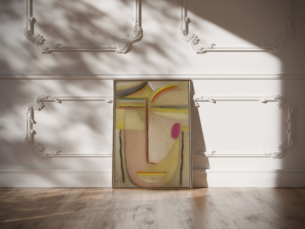 Abstract HeadGold and Pink 1931 Alexej von Jawlensky video mockup